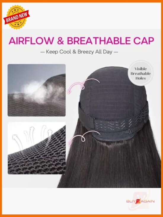 6x5 Lace Front Bob Wig Human Hair Pre-Bleached Knots Glueless Natural Black main image 4